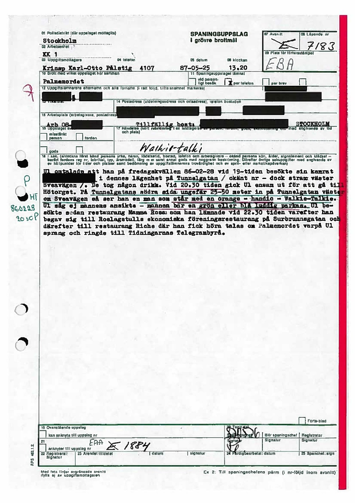 Pol-1987-05-25 1320 EBA7183-00 Iakttagelse mordkvällen 19-tiden av walkie-talkie-man på Tunnelgatans-södra sida.pdf
