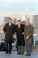 President Ronald Reagan, VP George H. W. Bush Soviet General Secretary Mikhail Gorbachev, Governors Island New York 1988-12-07