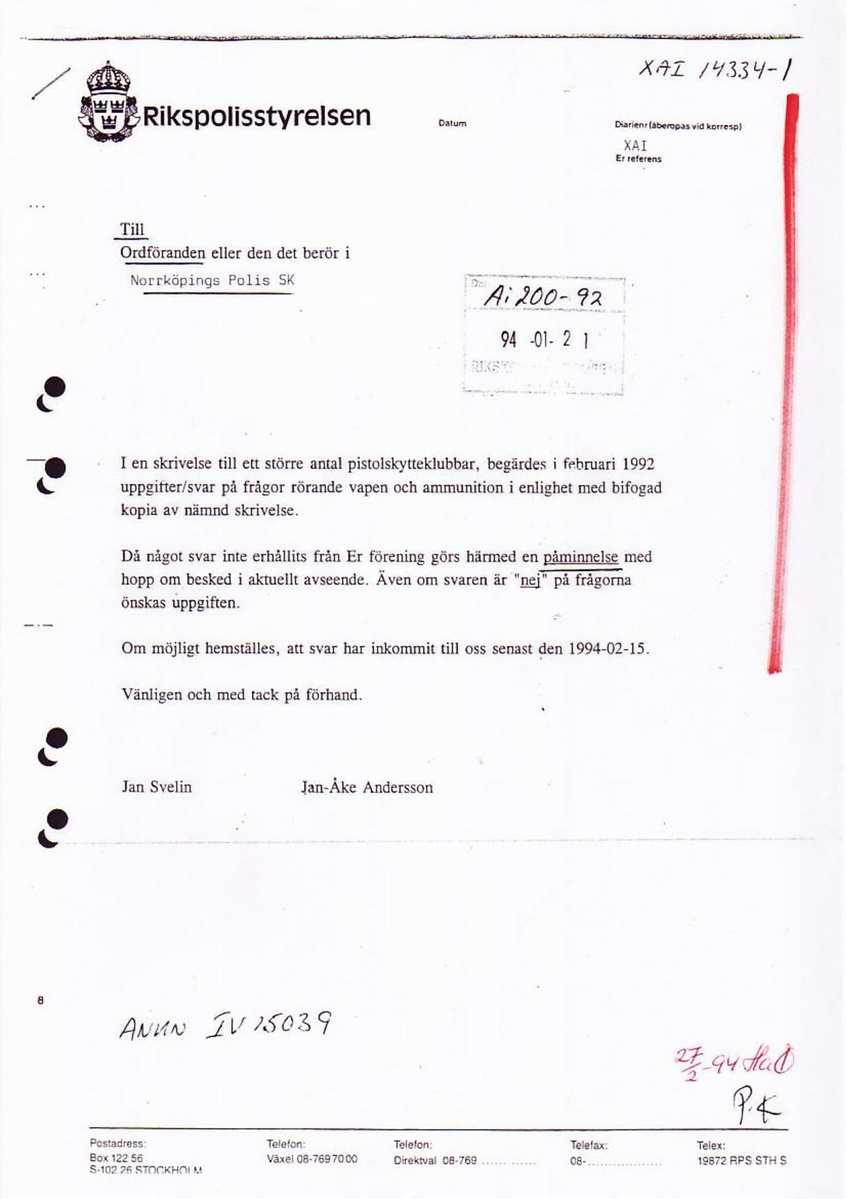 Pol-1994-01-21 XAI14334-01 Påminnelse förfrågan 3572P Norrköpings Polis PK.pdf