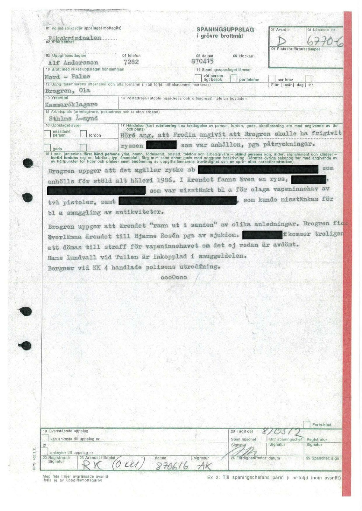 Pol-1987-04-15 D6770-06 Kammaråklagare Ola Brogren hörd om uppgifter lämnade av David Fredin.pdf