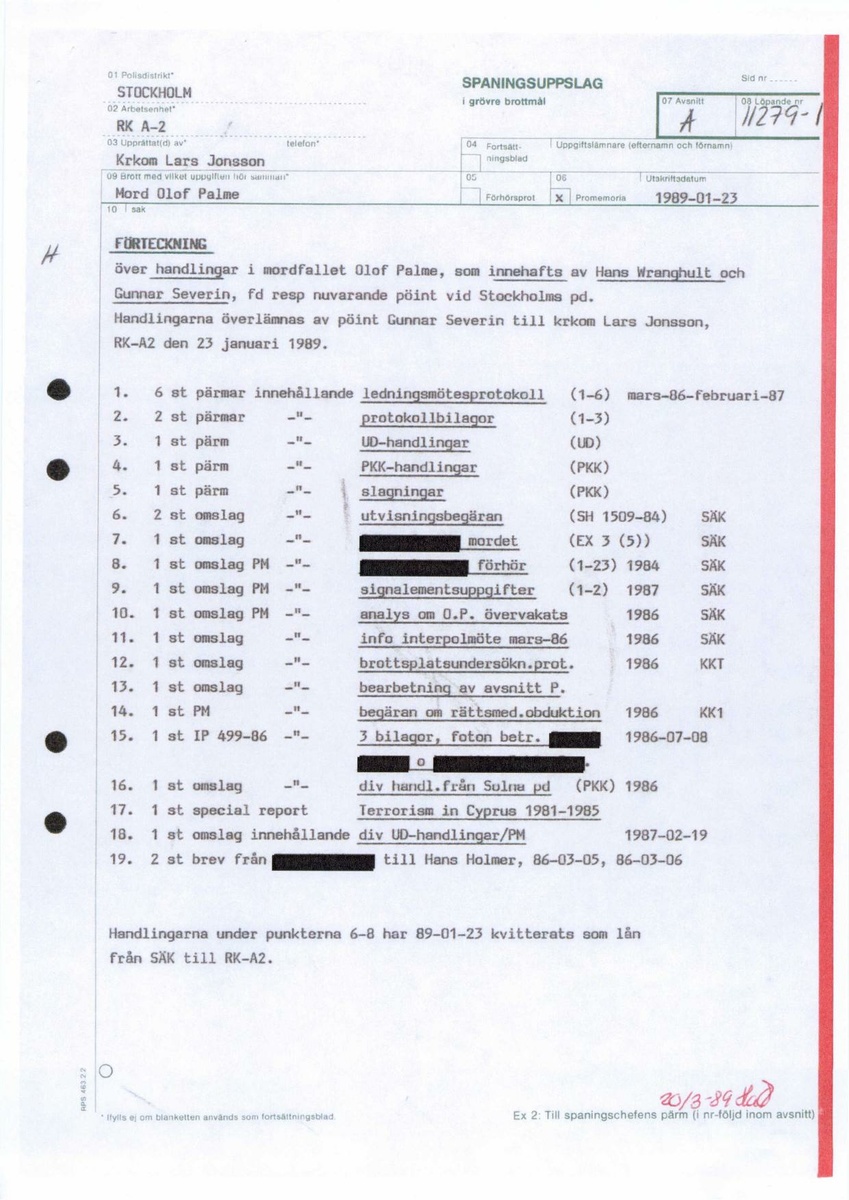Pol-1989-01-23 A11279-01 Förteckning över handlingar från Hans Wranghult och Gunnar Severin.pdf
