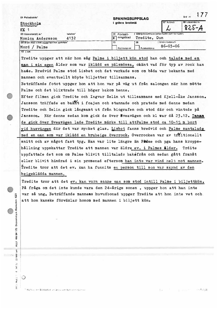 Pol-1986-03-06 L825-00-A Gun Tredite om Olof Palme i samtal okänd man utanför Grand.PDF